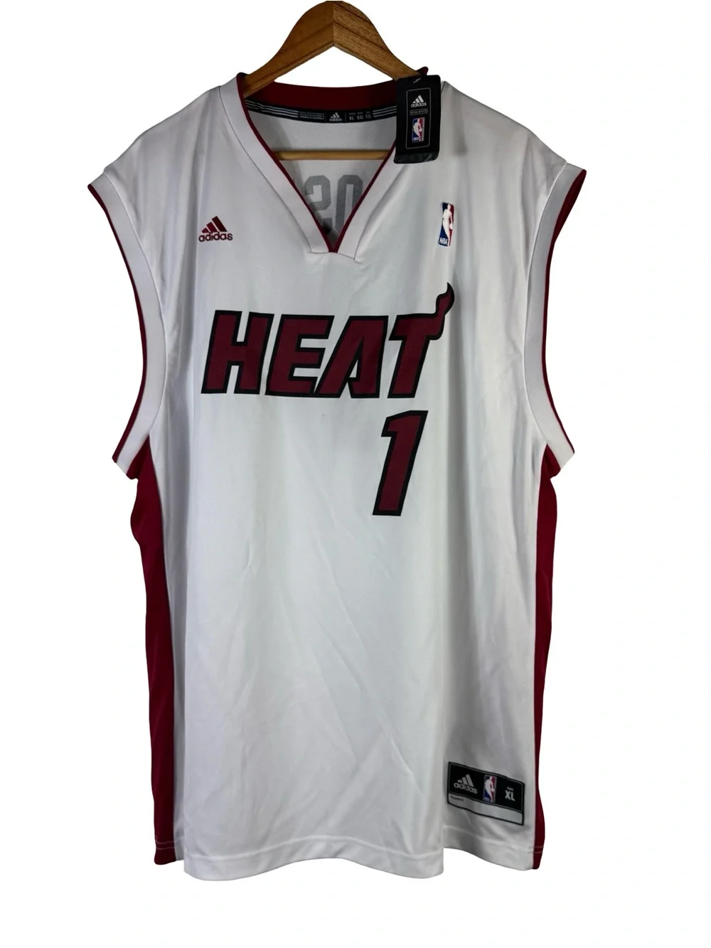 NWT 2012-13 Adidas Miami Heat Chris Bosh #1 Swingman Jersey White Home NBA XL